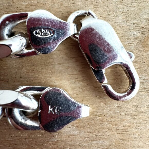 925 STERLING SILVER CHAIN CHARM BEADED BRACELETS - lot of 8 - 102g - Picture 8 of 12